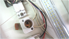 LED蛍光灯を使用する時はグロー球を取り外してください